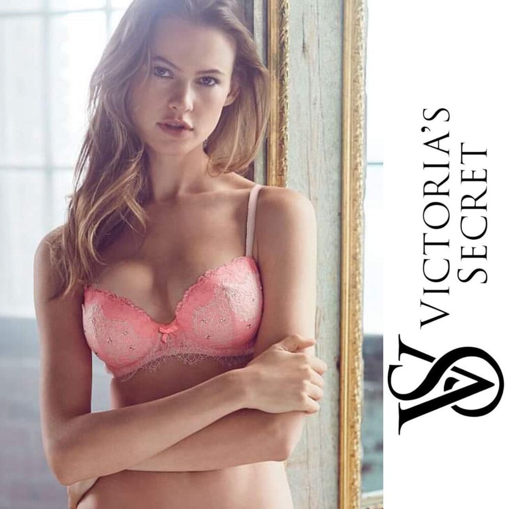 Victoria's Secret | Pink & Cream Gem Bling Dream Angels Push-Up Bra | Size 32D